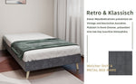 Modern Minimalist Bed Frame, Low-Profile Base 90x200 cm, Grey Dutch Velvet Fabric