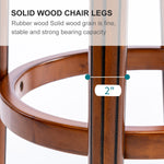 Bar Stools 360° Swivel with Backs Counter Height - Cow Top Leather Wooden