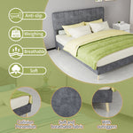 Upholstered Bed 160x200cm with Mattress & Headboard, Grey