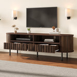TV Cabinet Lowboard 160cm 2 Cabinets 2 Drawers for 65-inch TV Walnut