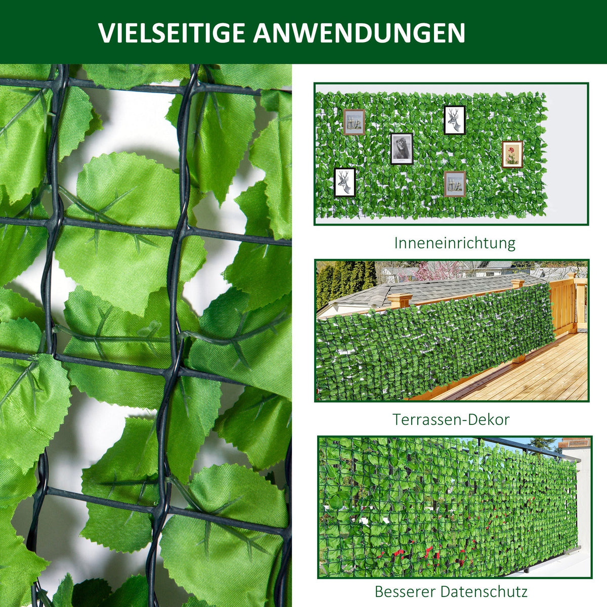Artificial Hedge Privacy Wall Decoration 300 x 150 cm Light Green