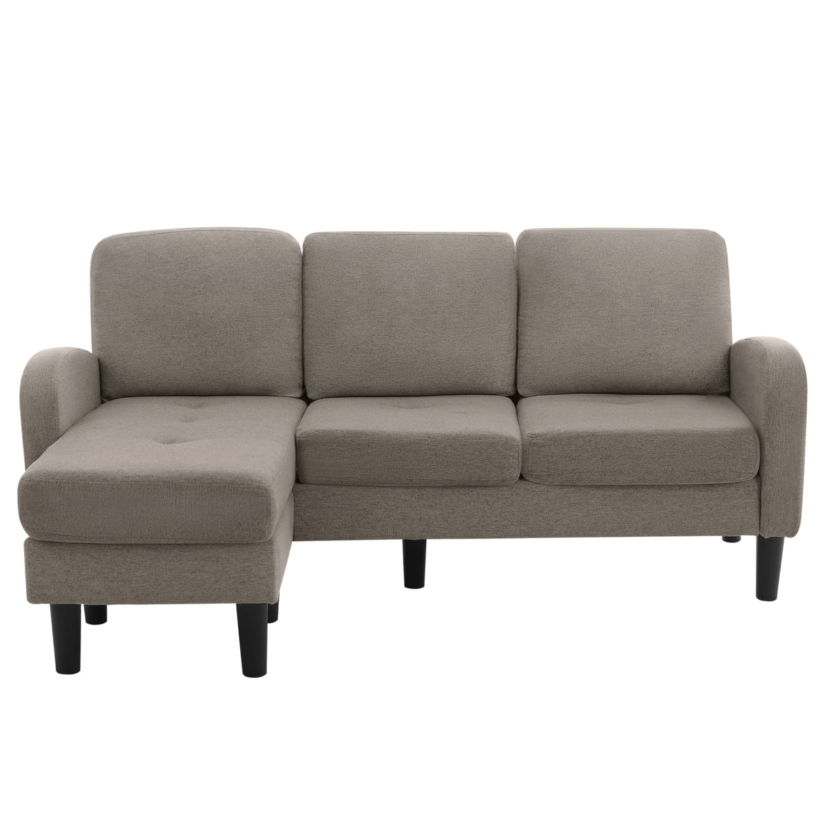 Sofa, L-Shaped Corner with Chaise, 3-Seater, Cotton Linen
