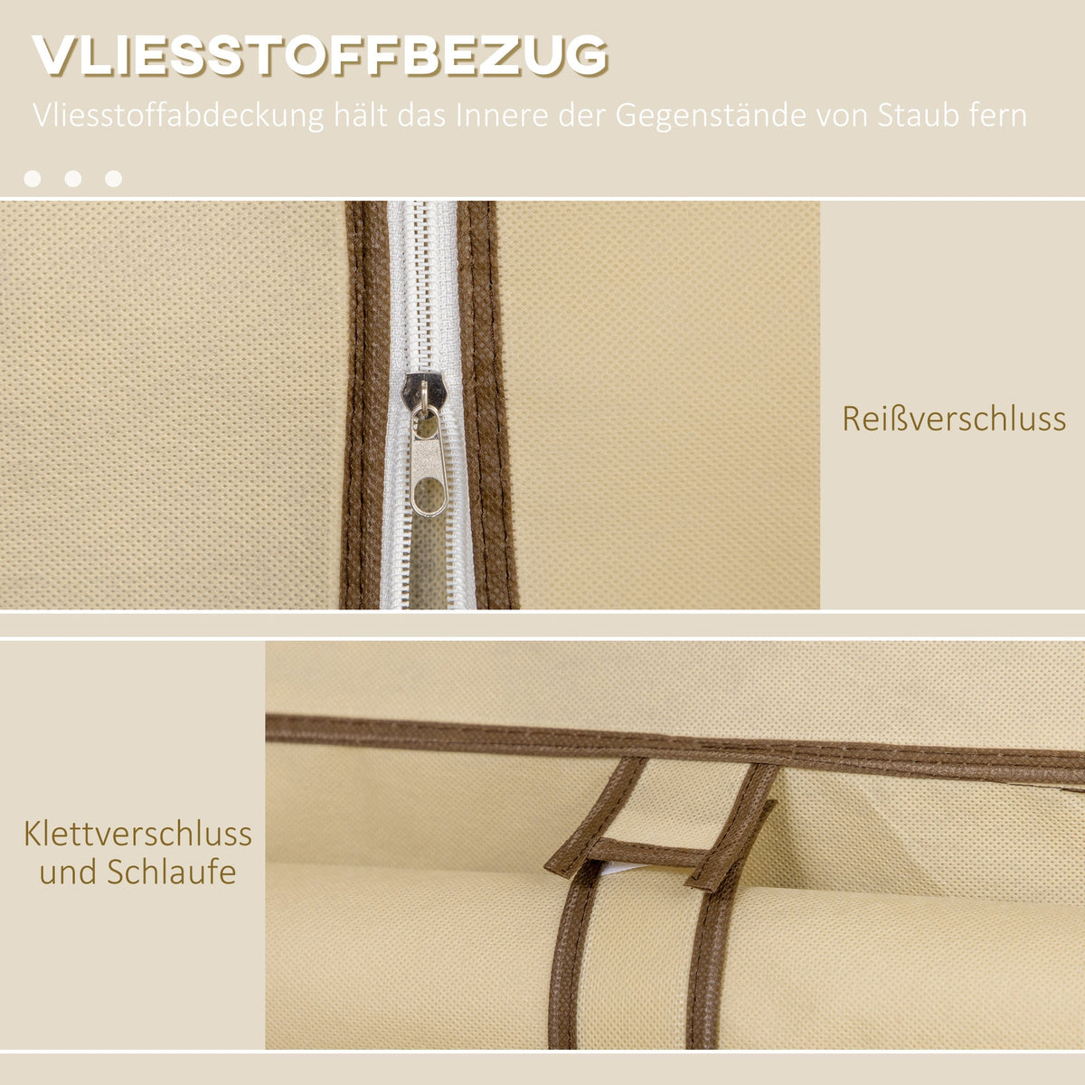 Fabric Wardrobe, 8 Levels & Clothes Rails, Folding, Nonwoven Fabric Beige