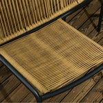 3-piece Rattan Garden Furniture Set with 2 Chairs & Side Table, Steel, Green