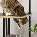 Cat Tree Large 170cm Cushion 3 Platforms Steel Black