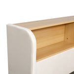 Daybed 140x200 cm with Storage, LED & USB, Beige Velvet