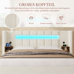 Multifunctional Bed Frame with LED & USB 180x200cm - Velvet