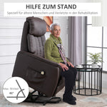 Electric Lift Chair, Recliner TV Chair with Lift Assistance & Reclining Function, Faux Leather Brown