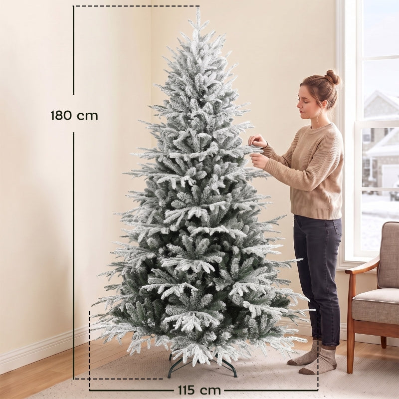 Snow-Covered Christmas Tree, 180cm 1920 Tips, White