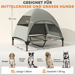 Outdoor Dog Bed, Raised with Roof, Light Grey
