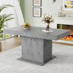 Extendable Dining Table Automatic Telescopic Storage 140/180x80cm - Concrete Look