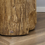 Side Table Tree Stump Look Adjustable Feet Waterproof, 37x37x43 cm