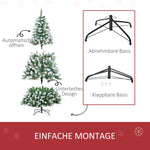 Artificial Christmas Tree, 800 Branches, 61 Cones, Snowy Tips, Fireproof, 180 cm