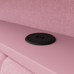 Upholstered Sofa Bed 90x200cm with Drawers & USB, Pink