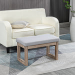 Footstool upholstered with wooden legs, 68x38x42 cm, grey