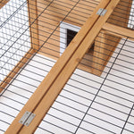 Small Animal Enclosure, Waterproof Roof, Removable Lid, Fir Wood Natural