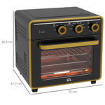 Small Oven 20L 1400W 90-230℃ 1 Hour Timer 3 Shelf Positions Iron Black