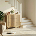 Modern Chest of Drawers, 3 Drawer Medieval Country Style Storage Cabinet for Bedroom and Living Room, Oak Wood