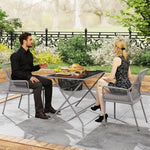 Garden Chairs, Set of 2, Rattan, Dark Grey