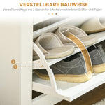 Shoe Cabinet Rack 3 Flaps 18 Pairs, Space-Saving, White Natural