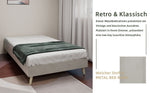 Modern Minimalist Bed Frame, 90x200 cm Low-Profile Base, Beige Dutch Velvet