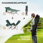 Folding Camping Bed Cot, Portable with Storage Bag 190x68x52 cm, Steel Oxford Green