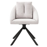 Swivel Dining Chair Modern Ergonomic - Beige Velvet