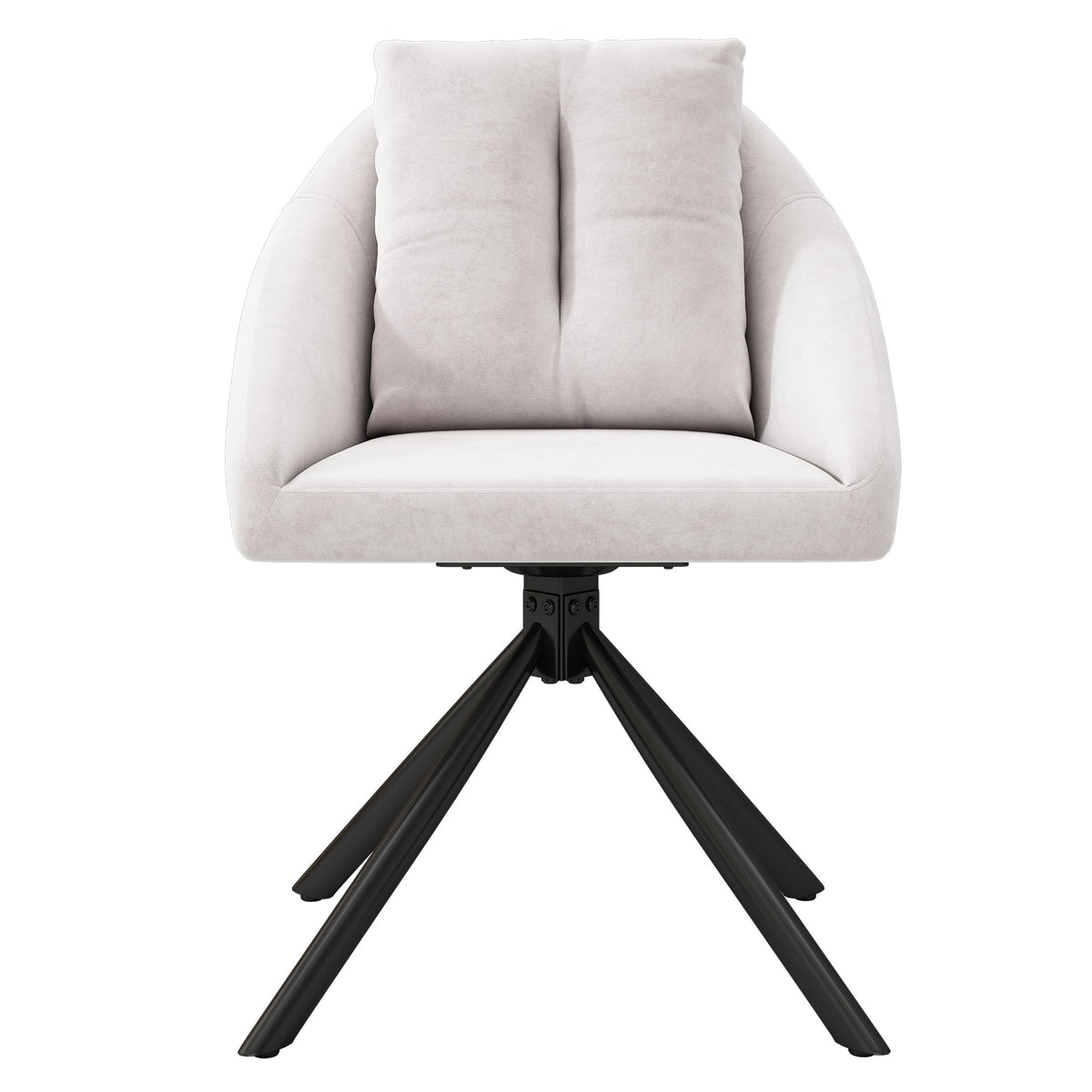 Swivel Dining Chair Set of 6 with Ergonomic Design and Breathable Fabric, Beige Velvet