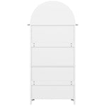 Tall Arched Storage Cabinet Drawers Doors Shelves - White