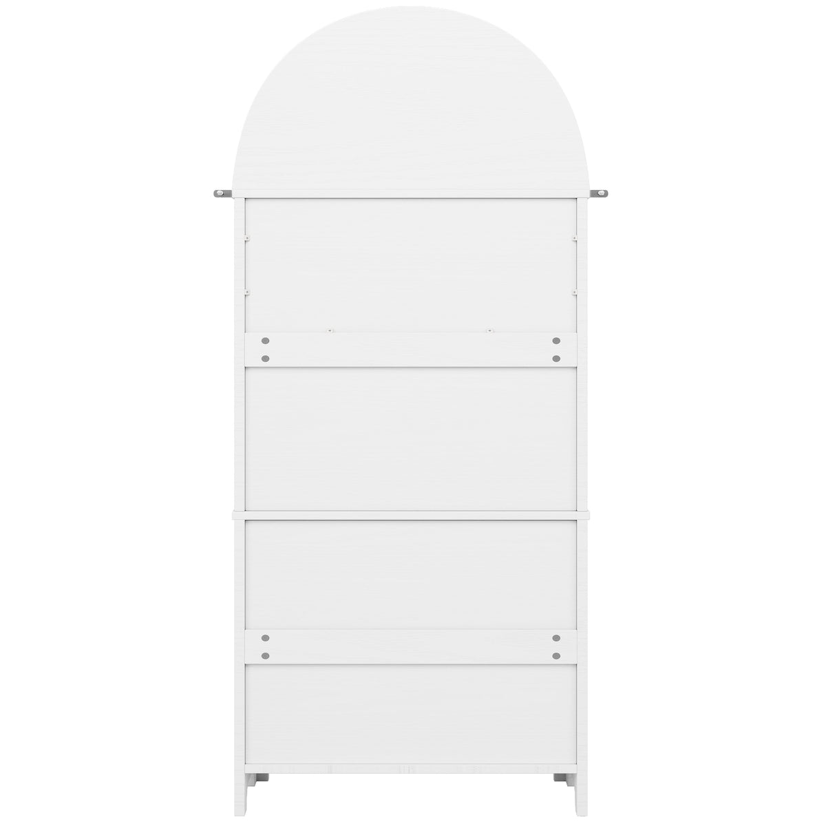 Tall Arched Storage Cabinet Drawers Doors Shelves - White
