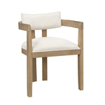 2 Solid Wood Dining Chairs Comfortable Modern Style Linen Fabric Natural Color