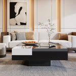 Coffee Table high gloss with removable storage box LED light effect white and black