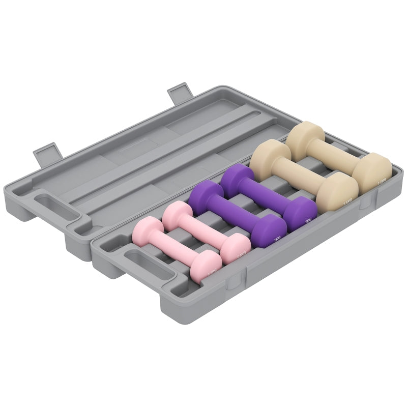 Dumbbell Set 6-Piece Adjustable 0.5/1/1.5kg Weights with Case