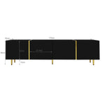 TV Cabinet and Coffee Table Set, High Gloss, Black