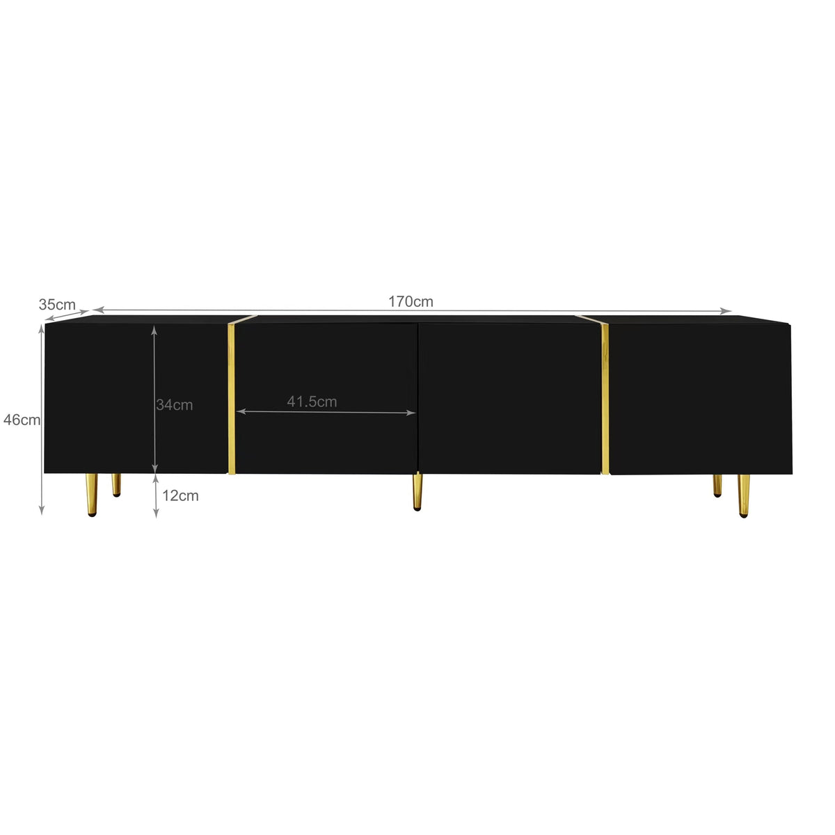 TV Cabinet and Coffee Table Set, High Gloss, Black