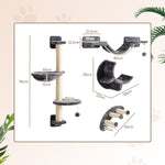Cat Climbing Wall Set 4-Piece Hammock Bridge Dark Grey