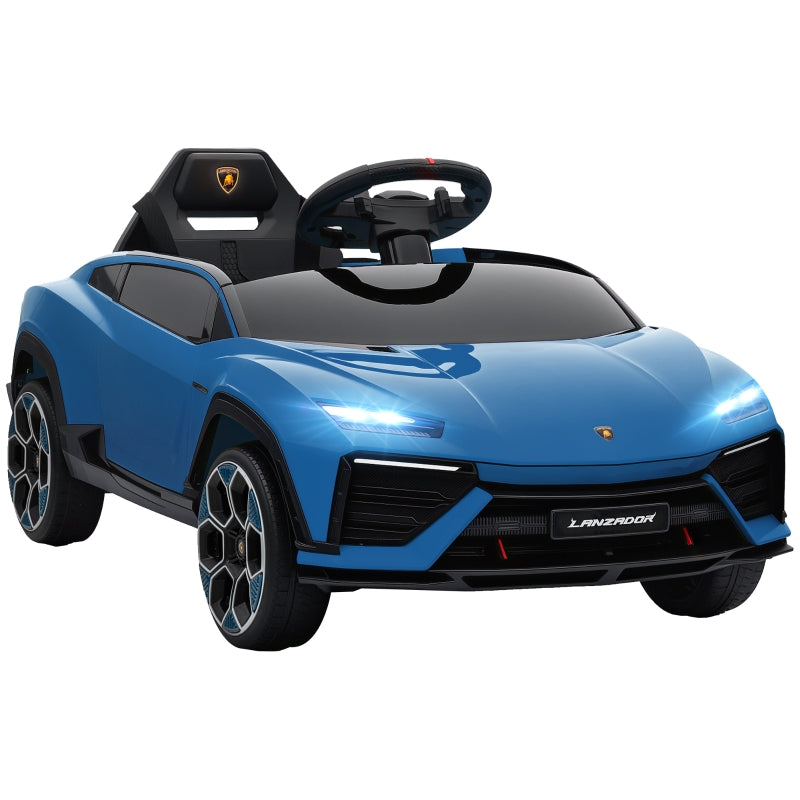 Children's Electric Car with 12V Battery, Remote Control and LED Lights, Blue