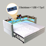 N623P252542G Sofa Bed with Storage, LED Lighting & Power Outlet, Upholstered