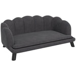 Luxury Dog Sofa, Backrest, Wooden Legs, Dark Grey