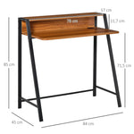 Desk Computer Table, Storage & Cable Management, Metal Walnut