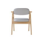 Set of 6 Folding Dining Chairs, Solid Wood and Breathable, Grey Linen