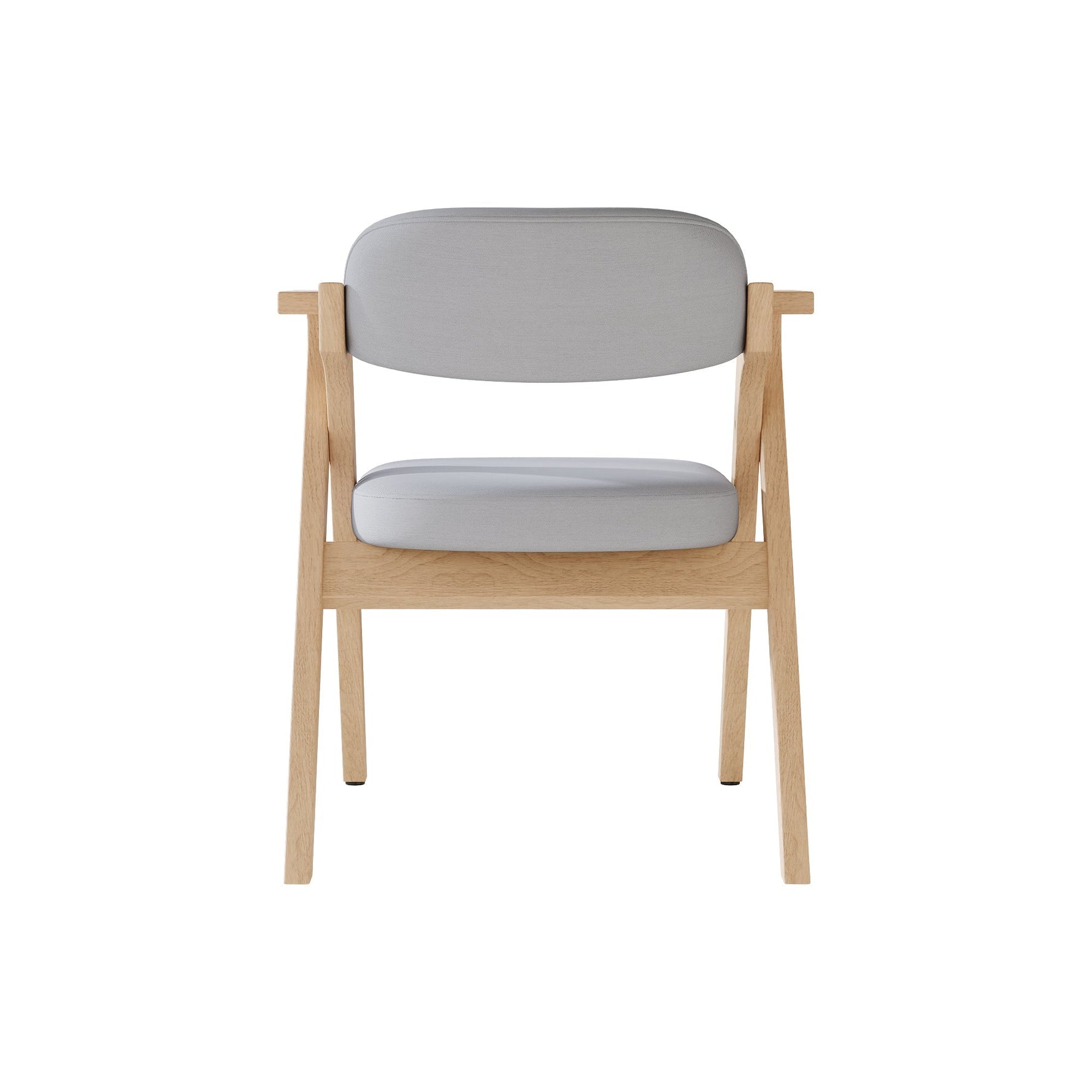 Set of 6 Folding Dining Chairs, Solid Wood and Breathable, Grey Linen