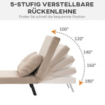 Sofa Bed/Recliner Guest Bed Adjustable Backrest, Velvet Beige