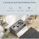 Elevated Dog Feeding Station, 2x2000ml Bowls, Grey