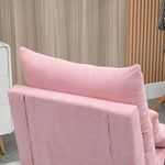 Wingback Chair with Footstool, Reclining, Pink