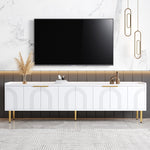 TV Cabinet Lowboard 170cm Textured Door Gold Handles/Feet