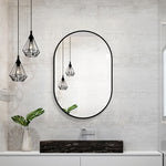 Arch Wall Mirror 60x90 cm HD Copper-Free, Black Aluminum Frame