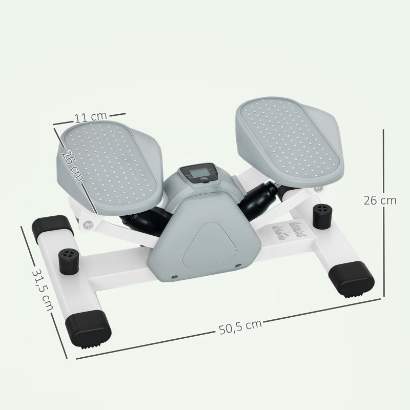 Mini Stepper with LCD Display, Non-Slip Pedals, 100 kg, Gray