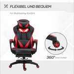 Office Chair Gaming Chair, Massage Function, Height Adjustable, Faux Leather Black