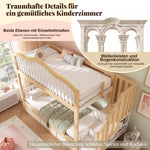 Children's Bunk Bed 90x200 with Storage & Stairs, White & Oak